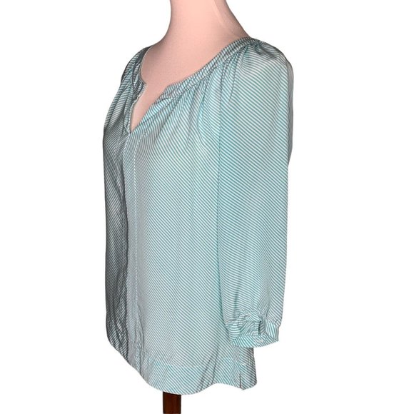Lilly Pulitzer Silk Striped Moxy Top Blouse Size Small Blue White Style 48607 - Picture 4 of 10